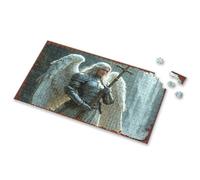 Toddler Puzzles Ages 2-4 Angel Warrior With Wings And Sword By Waterfall Picture Puzzle Spot It Game For Kids Easter Gifts(300PCS)