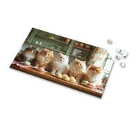 Toddler Puzzles Ages 2-4 Cats Sitting On A Table With Colorful Cupcakes Picture Puzzle Puzzles 500 Pieces 750 Piece Puzzles For Adults(300PCS)