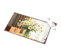 Toddler Puzzles Ages 2-4 Vintage-Inspired Daisy Bouquet With Wooden Box Picture Puzzle Spot It Game For Kids Easter Gifts(300PCS)