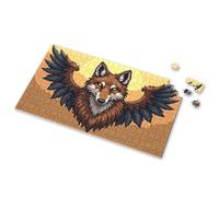 Toddler Puzzles Ages 2-4 Winged Wolf: A Mythical Creature Soaring Through The Sunset Picture Puzzle Spot It Game For Kids Easter Gifts(1000PCS)