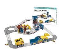 Toddler Race Track - Quarry Vehicle Adventure Playset | Flexible Construction Track with Race Cars | Educational STEM Building Toys for Kids | Learning Playset for Boys Girls Preschool T0ddlers Indoor