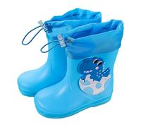 Toddler Rain Boots UK | Adjustable Drawstring Cuff | Colorful 3D Cartoon Design | Anti-Slip Lightweight Wellies for Rainy Days, Commutes and Outdoor Play Sky Blue