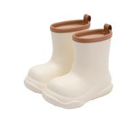 Toddler Rain Boots Waterproof Non-Slip Rain Boots for Kids Girls Boys, Unisex-Child Fun Printed Mud Boot for Outdoor, Farm, Park, Hiking, Fishing, School Playing White