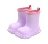 Toddler Rain Boots Waterproof Non-Slip Rain Boots for Kids Girls Boys, Unisex-Child Fun Printed Mud Boot for Outdoor, Farm, Park, Hiking, Fishing, School Playing Purple