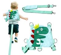 Toddler Reins for Walking 1-3 Years, Dinosaur Baby Walking Harness, Safety Harness with 1.5M Leash for Kids Walking and Travel Outside, Green