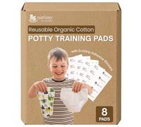 Toddler Reusable Potty Training Pads with Stay-Put EcoGrip Stickers - Made in EU (Daily Fit 8-Pack), Alter to Toilet Training Pants, Soft Cotton Underwear Inserts, Dribble Safe for Small Daytime Leaks