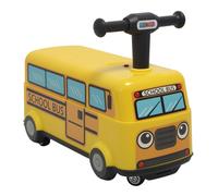 Rexco Ride On Yellow School Bus Childrens Kids Toy Push Along Walker Car Foot To Floor Interactive Music Light Sound Baby Toddler Infant Vehicle