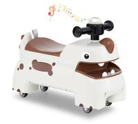Toddler Ride on Toy Sit to Stand Riding Racer W/ Seat Storage COSTWAY White One Size