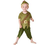 Smiffys Toddler Robin Hood Costume, Green & Brown with Hat, Top & Trousers, Boys Fancy Dress, Toddler Dress Up Costumes