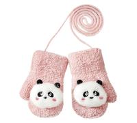 Toddler’s Plush Lined Knitted Mittens Thick Magic Stretchy Mitts Winter Warm Glove Double Layers Fluffy Full Finger Gloves Cold Weather Ski Gloves for Baby Boys Girls 0-6 Y