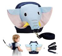 Toddler Safety Harness Backpack with Leash, Cute Elephant Anti-Lost Walking Strap Backpack for Kids, Lightweight & Adjustable Toddler Backpack with Reins Leash for Travel, Airport, Outings (Blue)
