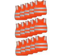 Toddler Safety Vest Lightweight Camping High Vis Waistcoat Coming Home from School Traffic Construction Vest Orange 15 Pack