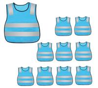 Toddler Safety Vest Lightweight Camping Pull-On High Vis Waistcoat Coming Home from School Construction Vest Blue 10 Pack