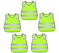 Toddler Safety Vest Lightweight Camping Pull-On High Vis Waistcoat Coming Home from School Construction Vest Yellow 5 Pack
