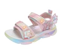 Toddler Sandals Athletic Summer Shoes to Big Kids Closed Toe Outdoor Sandals Slippers Girls School Size 4 Navy for Weddings Bowknot Upper Rubber Sole White Pink (Pink,10)