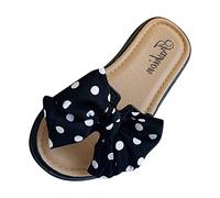 Toddler Sandals Cartoon Cat Cute Beachwear & Summer Pool Shoes Little Girl Leather Sandals Slip On Slippers Jelly For Girls Slide Outdoor Beach Holiday Lightweight Buckle Ons (Black,13.5)