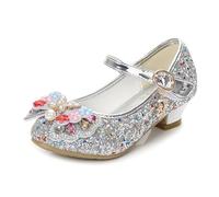 Toddler Sandals Kid Lightweight Water Shoes For Beach Swim Chunky Pump Ankle Strap High Heels Dress Open Toe Sandals House Slippers Girls Size 13 Halloween Cosplay Fancy Up (Silver,13.5)