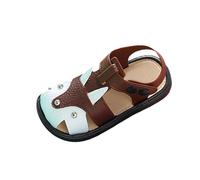 Toddler Sandals With Hook and Loop Strap, Cute Open Toe Walking Shoes for Little Boys Girls Beach Play, Soft Casual Flats for Children Summer Outdoor Garden, Daily Exploring Footwear