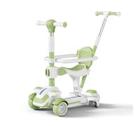 Toddler Scooter, Kick Scooter with Adjustable Seat & Parent Steering Handlebar, Anti Slip Wheels, Smooth Riding Outdoor Toy, Sturdy Safety Scooters, Boys Girls 2-12 Year Birthday Gift, Up to 220 Lbs,
