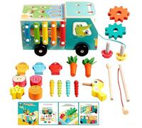 Toddler Shape Sorter | Fine Motor Activities - Wooden Shape Matching Pull Radish Toy,for Education Interaction School Kindergarten Nursery Home Travel Daycare