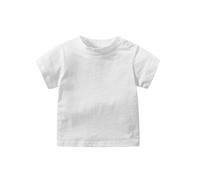 Toddler Short Sleeve Basic Tee Infant Baby Boys Girls Crewneck Tshirt Summer T-Shirt Undershirts Boys Solid Tee Shirts Toddler Summer Outfits for Girls (White, 6-9 Months)