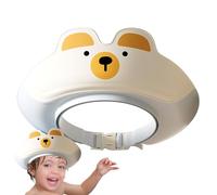 Toddler Shower Hat, Toddler Bath Visor for Washing Hair, Cartoon Bear Shaped Shampoo Visor for Kids, Adjustable Ear Protection Swim Caps