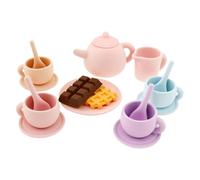 Toddler Silicone Tea Party Set, Kids Pretend Cup and Teapot Playset for Early Learning Fun, Adorable Play Tea Kit, Creative Role Play Toy for Preschool Kindergarten Playrooms