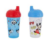Toddler Sippy Cups for Boys | 10 Ounce Mickey Mouse Sippy Cup Pack of Two with Straw and Lid | Durable Blue Leak Proof Travel Water Bottle for Toddlers