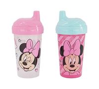 Toddler Sippy Cups for Girls | 10 Ounce Minnie Mouse Sippy Cup Pack of Two with Straw and Lid | Durable Blue Leak Proof Travel Water Bottle for Toddlers
