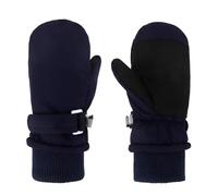 Toddler Ski Gloves Waterproof - Girls & Boys Winter Mittens with Long Cuff, Fleece Lined Snow Gloves for Kids (Navy Blue, 2 Year - 4 Year)