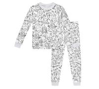 Toddler Sleepwear Sets Winter Nightwear Pjs Ghost Monster Truck Print Long Sleeve T Shirts Halloween Costumes Pumpkin Lantern Design For Unisex Kid 5-14 Years White