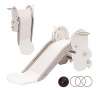 Toddler Slide with Basketball Hoop & Ring Toss Game, Baby First Slide, Freestanding Slide Indoor Climber Set for Toddlers