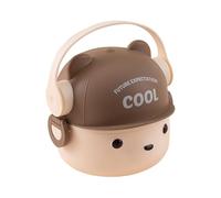 Toddler Snack Containers | Cute Bear Double-Layer 800ML Small Lunch Box - Dinner Bowls for Healthy Eating Hiking Travel Breakfast Salad Daycare Offices