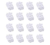 Toddler Socks - 16 Pack Kids Low Cut Athletic Ankle Socks Baby Boys Girls Breathable Socks Bulk - white - 2-4 Years