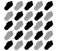Toddler Socks Boys Kids, 25 Pairs Child Breathable Black Socks for Baby or Girls (4-7 Years)