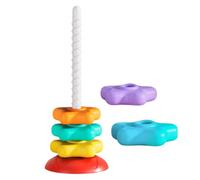 Toddler Stacking Toys,Rainbow Spin Stack Toy - Star Stacking Ring Early Learning Spinner Stacker Toys for Over 6 Months Old Kids