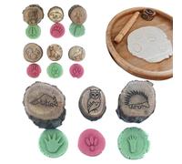 Toddler Stamps,Animal Tracks Toddler Stamp Set | Wooden Footprints Stampers Craft Kits, Scrapbook Supplies Preschool Learning Activities for Party Favors Classroom Prizes