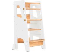 Toddler Standing Tower - Complete Toddler Kitchen Stool Helper - Ideal Kids Kitchen Step Stool for Learning New Skills - 2024 Design with Safety Feet - White