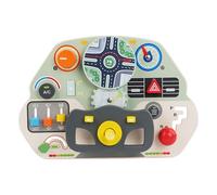 Toddler Steering Wheel Board - Wooden Driving Toy, Early Learning Simulation Game, Car Activity for Kids, Educational Fun | Sensory Development Toy for Fine Motor Skills, Brain Growth, Preschool, Home