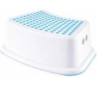 Toddler Step Stool Non Slip Kids Bathroom Stool Strong Plastic Booster Step With Side Handles For Toilet Training Blue