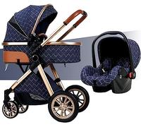 Toddler Stroller for 0-6 Years Old Ultra Compact Baby Stroller with Soft Blankets Baby Carriage Stroller 3 in 1 Lightweight Foldable Luxury Pram Newborn Stroller Pushchair B