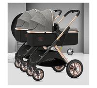 Toddler Stroller for Twins Side by Side Pram Stroller,Detachable 2 Single Strollers Double Pushchair with Reversible Bassinet,Adjustable Canopy,for 0-3 Years Boys Girls (Color : Gray)