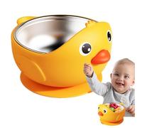 Toddler Suction Bowls - Cartoon Kids Dinnerware - Shock-Resistant Anti-Slip Baby Bowls for Self-Feeding Practice First Solids Snack Time Outdoor Meals Travel Picnic Daycare