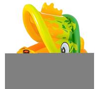 Toddler Swimming Float - Toddler Pool Swim Float Ring with Sun Canopy | Water Playing Boat-Shaped Inflatable Raft with Horn for 1-5 Years Old Summer Bathtub Beach