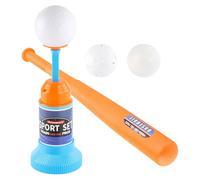 Toddler T Ball Set - Baseball Toy Set Kids Bat and 3 Balls, Adjustable Tee Beginners | Outdoor T Ball Training Set, Kids Sports Equipment 3-5 Year Old, Baseball Learning Game Set for Backyard Play