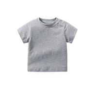 Toddler T Shirts Boys Girls Basic Tee Summer Cotton T-Shirts Crewneck Short Sleeve for Kids Baby Crewneck Undershirts Baby Boy Clothes (Grey, 9-12 Months)