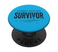 Toddler Tantrum Survivor Funny Parent Distressed Type PopSockets Adhesive PopGrip