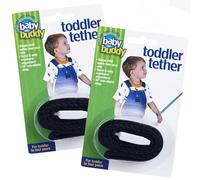 Toddler Tether by Baby Buddy, Child Safety Leash, Toddler Travel Essential, Child and Baby Tether Strap for Walking, Safety Walking Guide for Children and Parents, Black, 2 Count