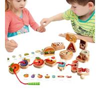 Toddler Threading Toys,Educational String Beaded Toys | Educational Sorting Activities for Ages 3 + Boys Girls Learning Development Game Wooden Preschool Kids