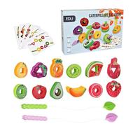 Toddler Threading Toys,Parent-Child Interactive Game - STEM Educational Fruit Veggie Lacing Toy for Home Kids Play Classroom Teaching Travel Car Road Trip Boys Girls